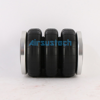 TS16949 Air Spring Assembly Triple Convoluted Rubber Shocks 114.5mm Screw Center Distance