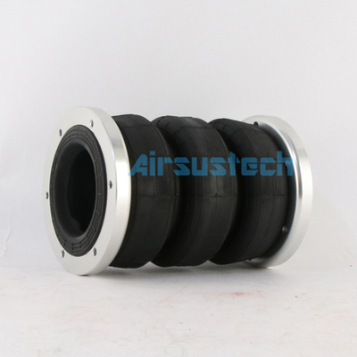 185mm Height Rubber Triple Convoluted Air Springs With Aluminium Flange 6x1/4”Universal Air Suspension Kit Bag