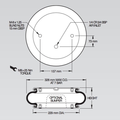 328mm Diameter W01-M58-6372 Industrial Air Springs For Self Aligning Device